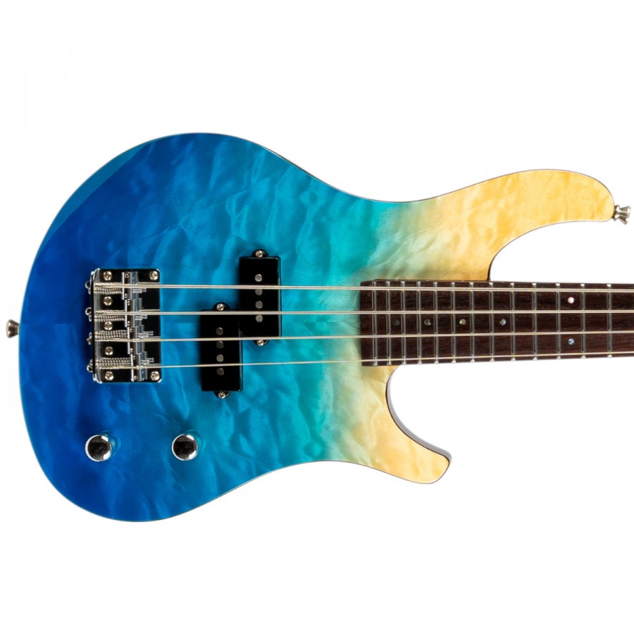 Flight Mini Bass Solid Body Electric - Transparent Blue
